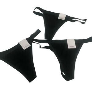 Auden NEW Black Size Small Lot of 3 Thong Panties Underwear Basics Stretch
